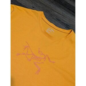 Arc Teryx T Shirt Mens Orange Logo Graphic Crew Neck Short Sleeve Size L G